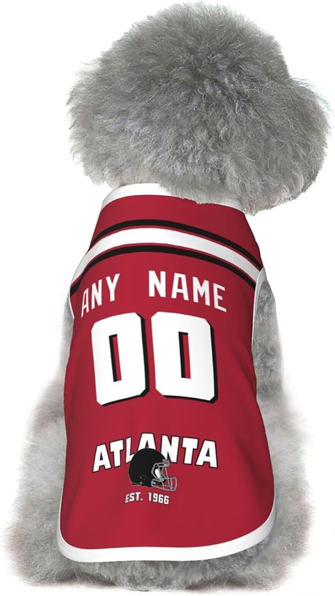 Atlanta Dog Clothes Jersey Pet Jersey Customized Any Name & Number S-5XL by Tiffur