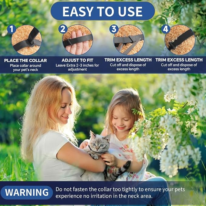 4 Pack Flea Collar for Cats, 32 Months Flea and Tick Prevention for Cat - Image 7