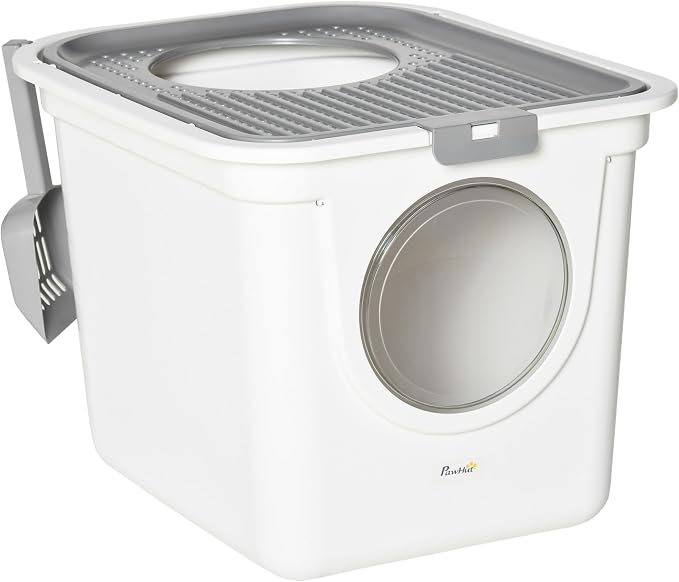 PawHut Cat Litter Box with Lid, Covered Kitty Litter Box with Front Entrance by PawHut