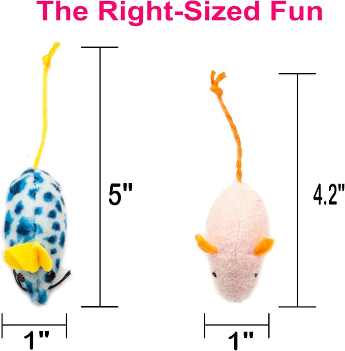 Fashion's Talk Mouse Cat Toys Soft Plush Catnip Mice Assorted Style Variety - Image 3