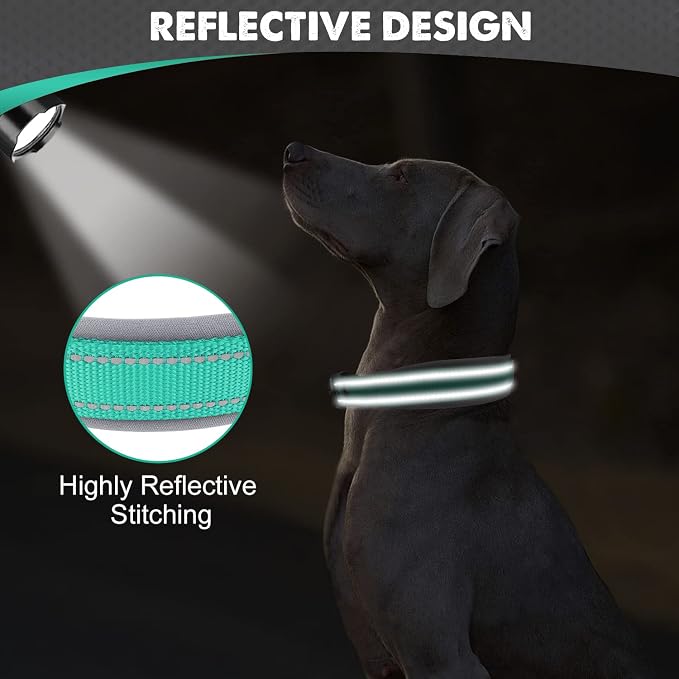 Joytale Dog Collar for Large Dogs, Neoprene Padded and Adjustable, Reflective - Image 4