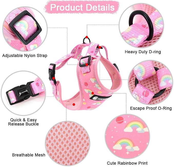 Dog Cat Harness and Leash Set, Puppia Soft Mesh Padded and Adjustable Puppy - Image 2