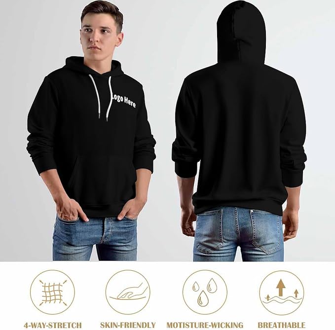 Artsadd Custom Face Unisex athletic Pockets Sweatshirt Loose Hoodie Custom - Image 6