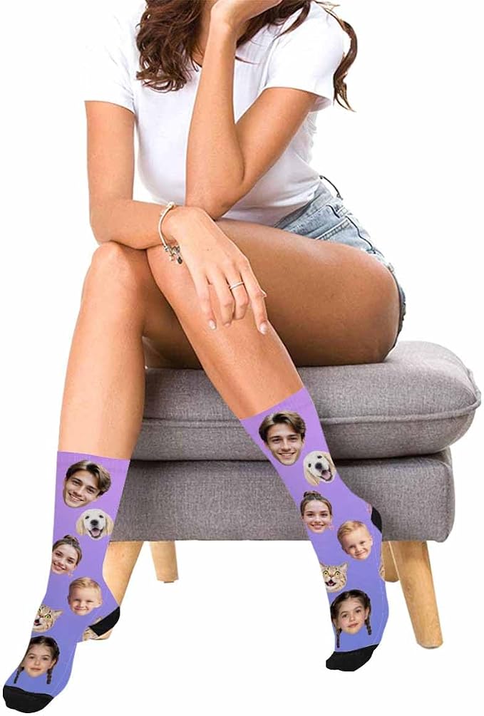 Artsadd Custom Face Socks for Dad Fathers Day Gift Novelty Personalized Photo - Image 2