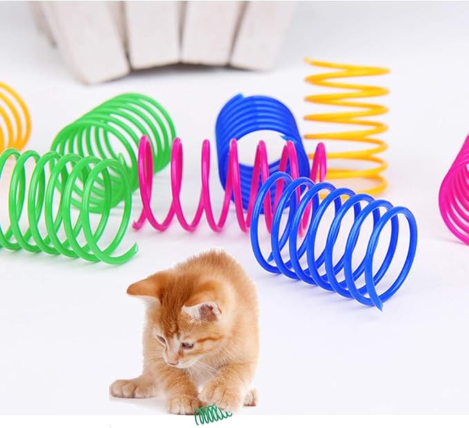 ISMARTEN Cat Spring Toy, Cat Kittens Toys Plastic Coil Spiral Springs - Image 5