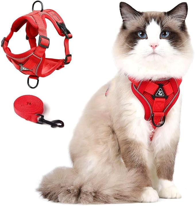 Cat Harness and Leash Set, Upgraded Escape Proof Adjustable Vest by skmeditec