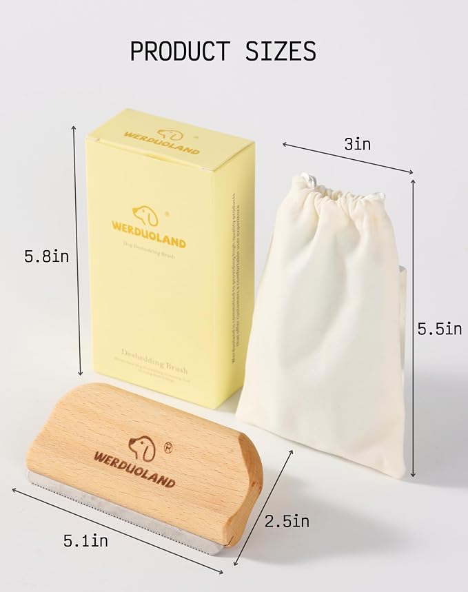 Gentle Deshedding Brush for Short, Medium & Long Hair Dog——Wooden Handle - Image 4