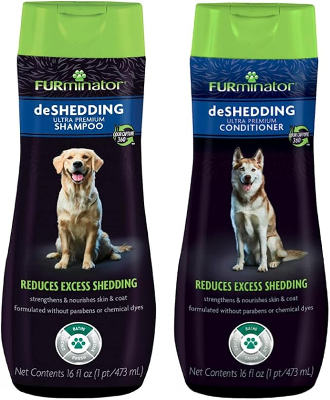 Furminator® Deshedding Ultra Premium Shampoo & Conditioner Bundle. 16oz. by FURminator