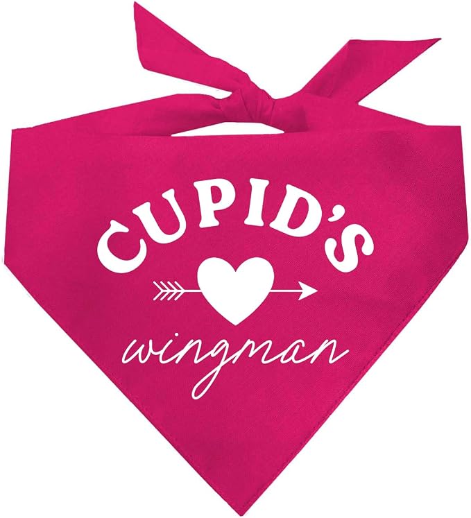 Cupid's Wingman Valentine's Day Dog Bandana by TeesTails