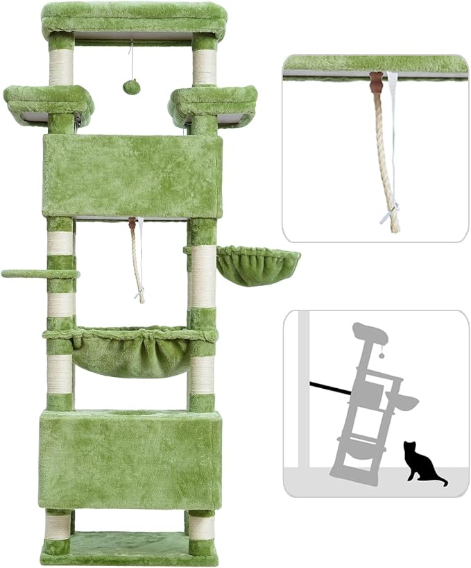 Cat Tree for Indoor Cats Large Adult, 2 Baskets, 2 Condos - Image 8