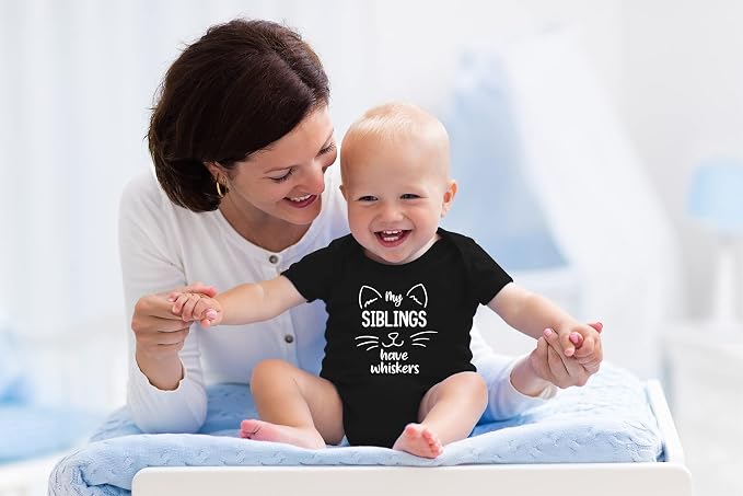 AW Fashions My Siblings Have Whiskers Baby Bodysuit Funny Cute Infant Outfit - Image 6