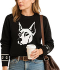 Custom Dog Knit Sweater for Women Personalized Pet Paw Print Pullover Dog Mom by GrewearFashion