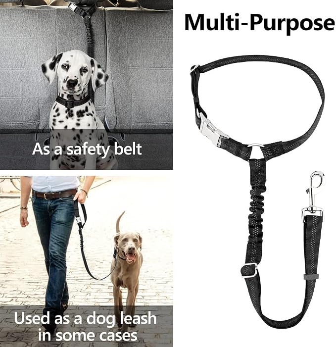 Plutus Pet Dog Seat Belt for Car Headrest, Reflective and Adjustable Restraint - Image 6