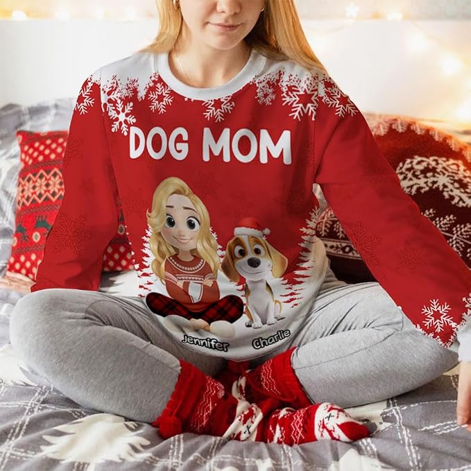 Wrappiness A Girl And Her Dog Christmas Sweatshirt - Image 2