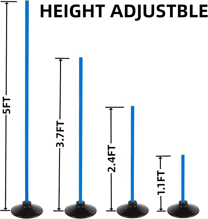 6 Pcs 5FT Adjustable Agility Training Poles - Image 3