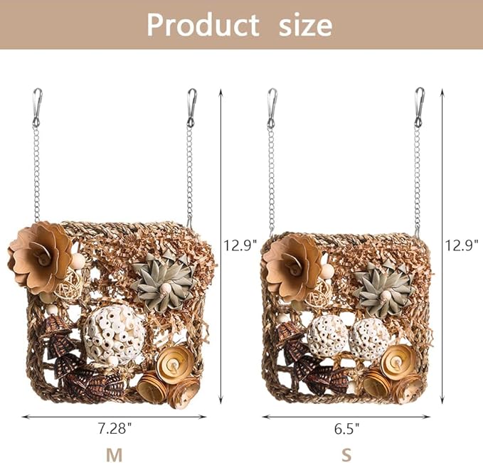 Bird Foraging Toys Natural Bird Toys Conure Toys Parrot Shredding Hanging Toys - Image 3