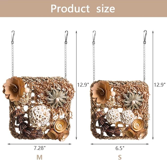 Bird Foraging Toys Natural Bird Toys Conure Toys Parrot Shredding Hanging Toys - Image 5