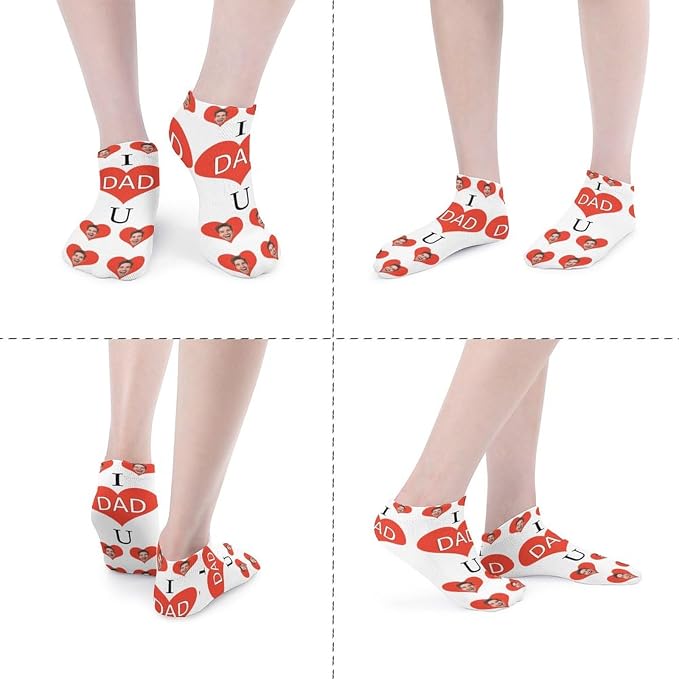 Personalized Ankle Socks with Face Custom Photo Socks Low Cut Ankle Socks - Image 2