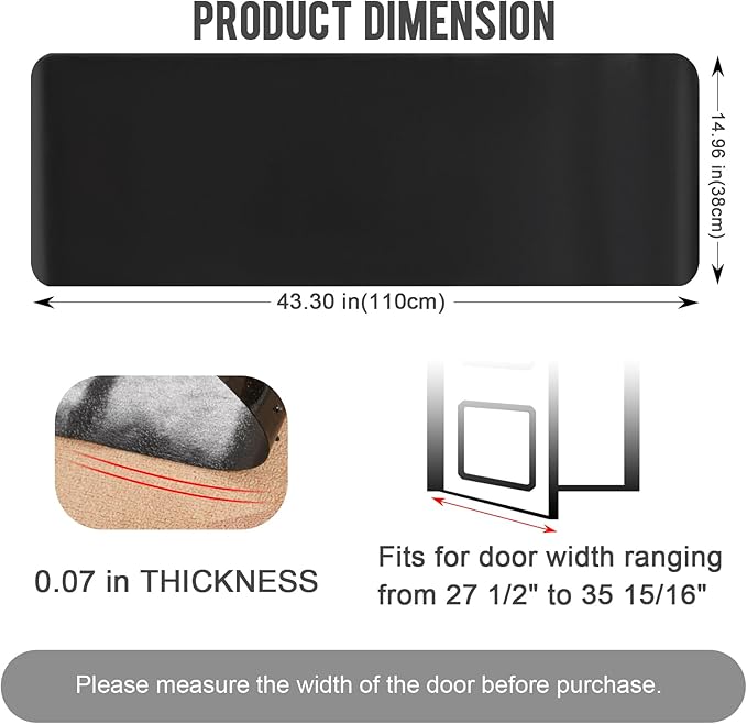 Uross Carpet Protector for Pets -3.6FT 2PCS Black Round Corner Plastic Carpet - Image 3