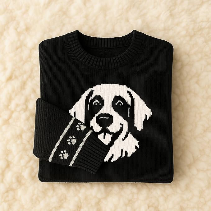 Custom Dog Knit Sweater for Women Personalized Pet Paw Print Pullover Dog Mom - Image 7