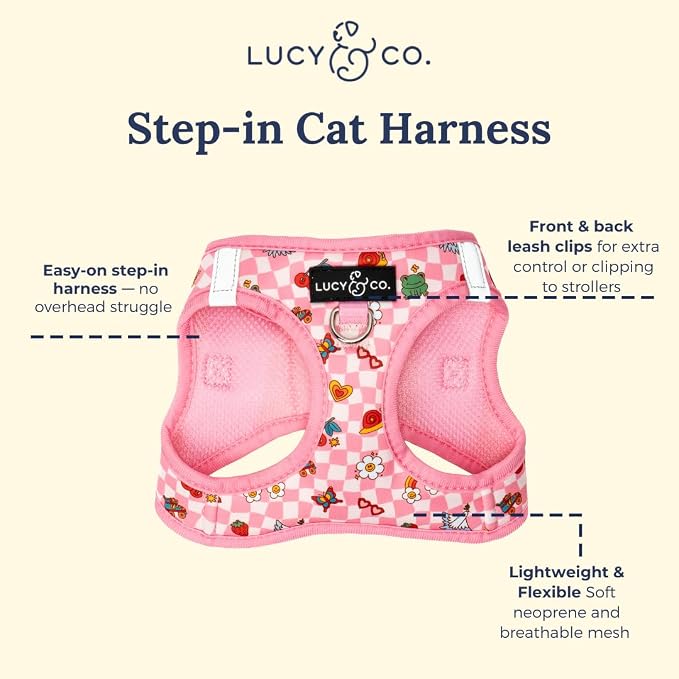 Lucy & Co. Cutie Patootie Step-in Cat Harness & Leash Bundle – Reflective - Image 3
