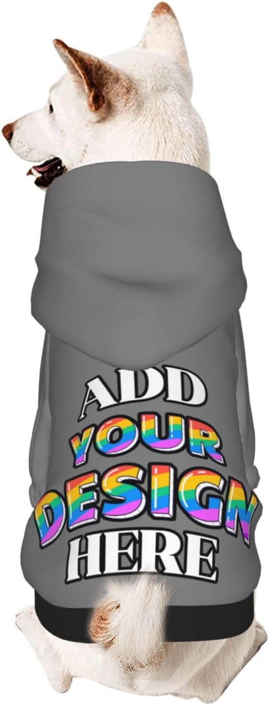 Personalized Dog Hooded Sweatshirt, Custom Pet Pullover Hoodie Design Your Own by Phyxara