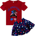 Akyzic Little Girl Skirt Outfit Two Piece Spring Summer Outfit Butterfly Dress by Akyzic