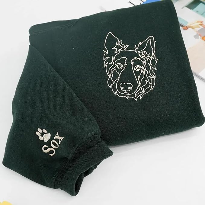 NAZENTI Embroidered Dog Sweatshirt Personalized Pet Photo Hoodie Custom Pet - Image 2