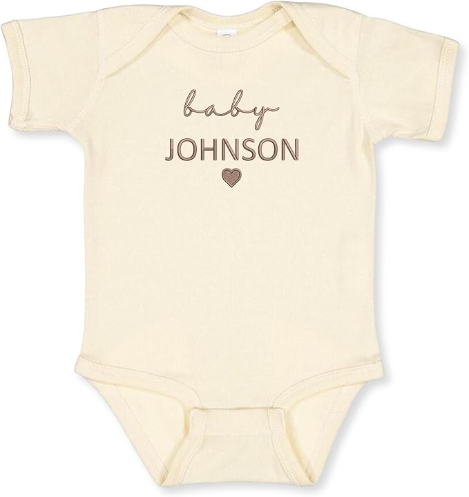 COUPLEHOODIES Personalized Baby Onesie Bodysuit – Custom Embroidery Gift by COUPLEHOODIES