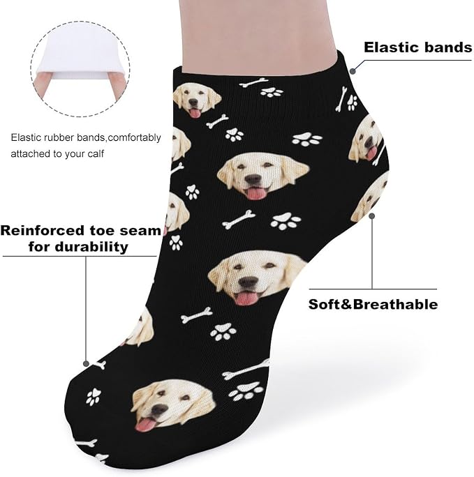 Personalized Ankle Socks with Face Custom Photo Socks Low Cut Ankle Socks - Image 4