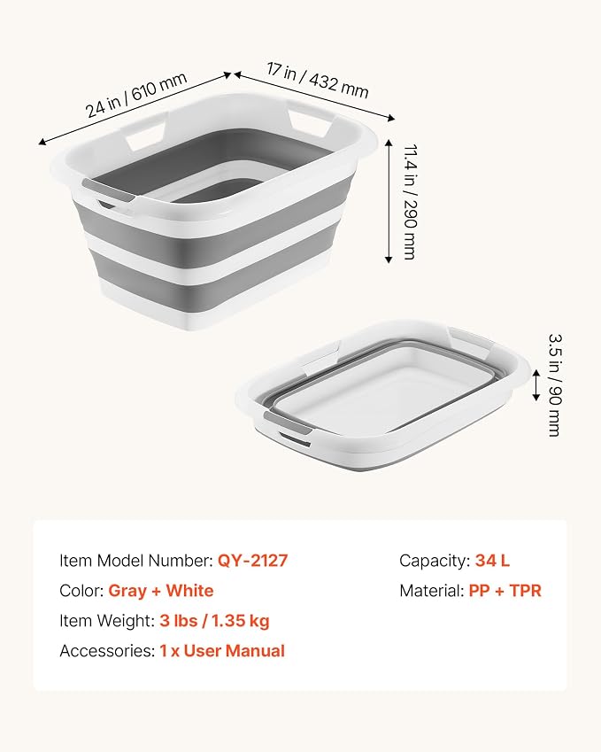 VEVOR Dog Bathtub, Collapsible Dog Bath Tub, Pet Bathing Grooming Wash Shower Station, Portable Space-Saving & Stable Support, for Small Pet Puppy Doggie Cat Outdoor, Gray White - Image 6
