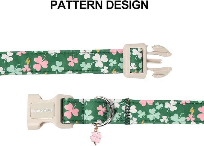 Lionet Paws St. Patrick Dog Collar- Cute Clover Green Dog Collars - Image 6