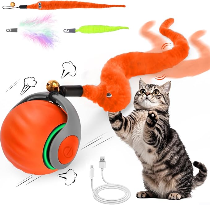 Interactive Cat Ball Toy, Self Rolling Ball by Mityrain