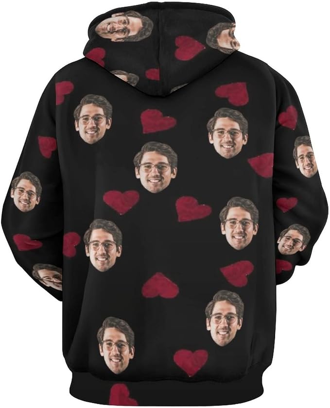 Artsadd Custom Face Unisex athletic Pockets Sweatshirt Loose Hoodie Custom - Image 4