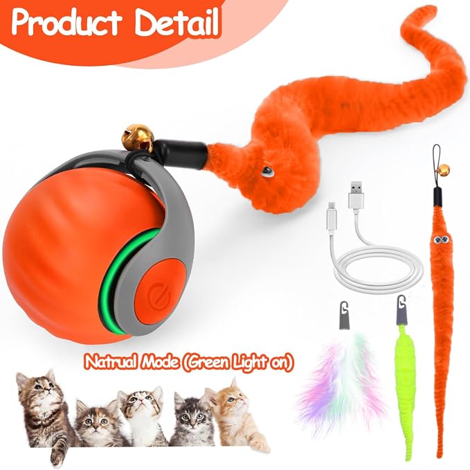 Interactive Cat Ball Toy, Self Rolling Ball - Image 8