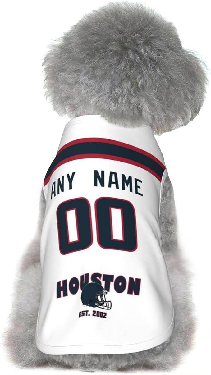 Houston Dog Clothes Jersey Pet Jersey Customized Any Name & Number S-5XL - Image 7