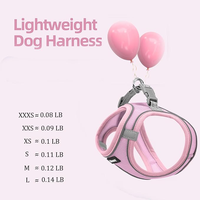 Solmoony Sparkly Medium Dog Harness and Leash Set, Step in Soft Light Puppy Vest - Image 4
