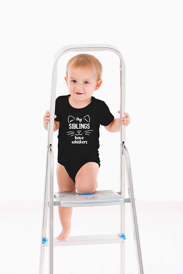 AW Fashions My Siblings Have Whiskers Baby Bodysuit Funny Cute Infant Outfit - Image 3