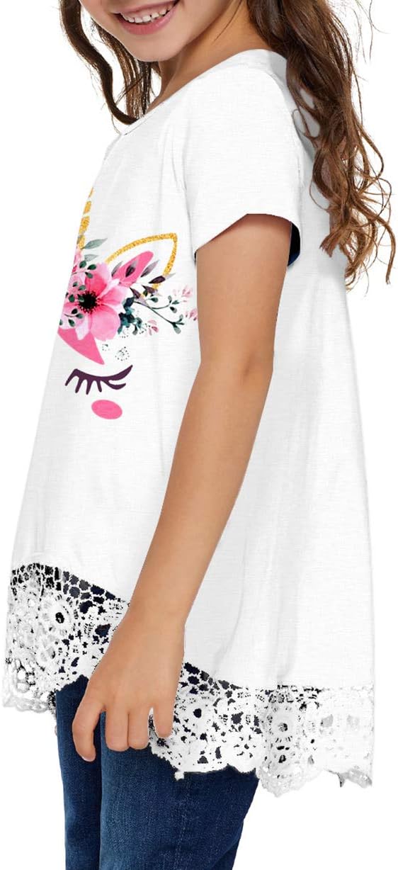 storeofbaby Girls Casual Tunic Tops Short Sleeve Loose Soft Blouse T-Shirt - Image 4