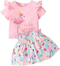 Akyzic Little Girl Skirt Outfit Two Piece Spring Summer Outfit Butterfly Dress by Akyzic