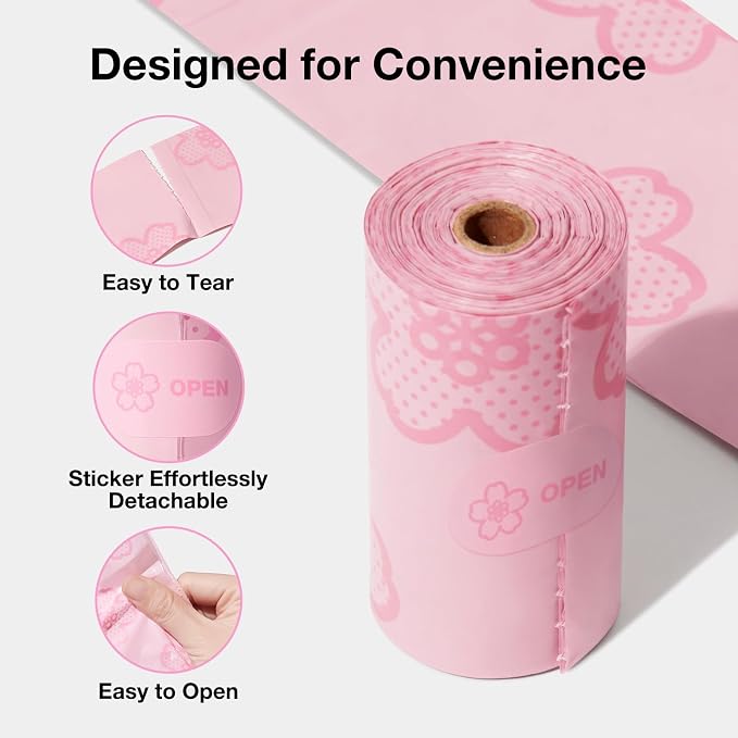 VETRESKA Cherry Blossom Scented Dog Poop Bags, Leak Proof, Extra Thick and - Image 3