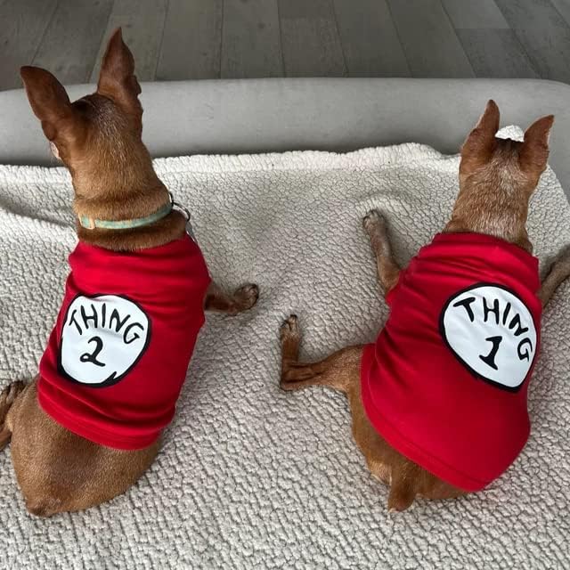 Dog Shirts for Pet Clothes Soft Breathable Puppy Shirts Pop Culture Thing 1 to - Image 2