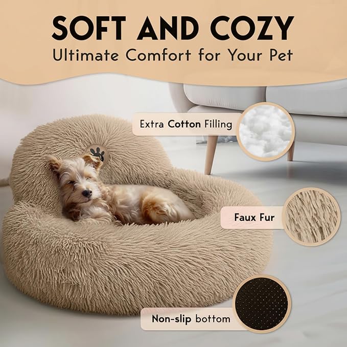 PetJett Calming Dog Beds for Small Dogs – 23" Donut Dog Beds, Anti-Slip & - Image 3