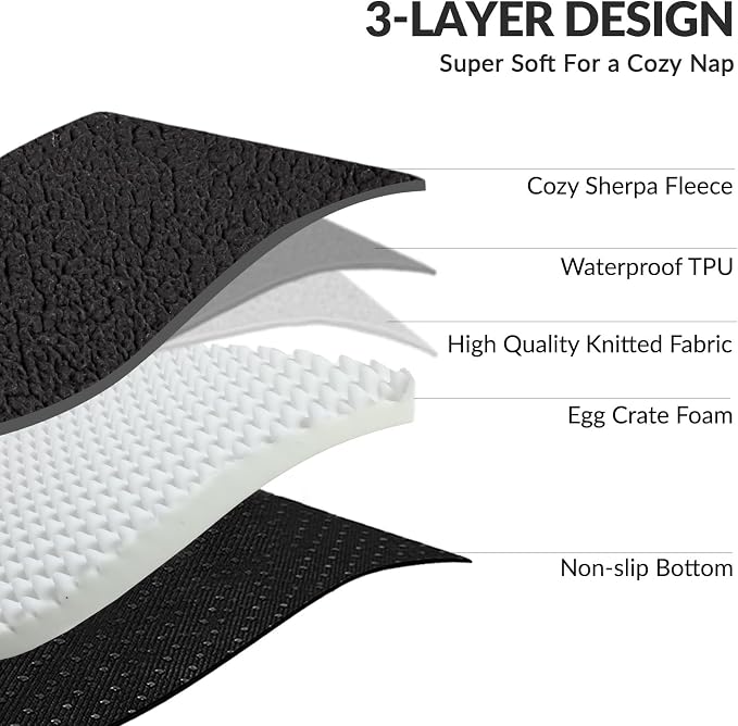 Patas Lague Orthopedic Dog Bed Large Sized Dog 36''X24'', Waterproof L Bolster - Image 4