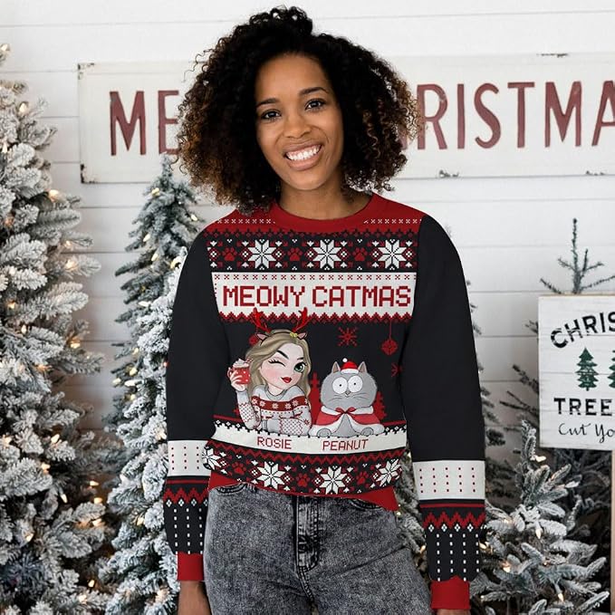 Wrappiness A Girl And Her Dog Christmas Sweatshirt - Image 6