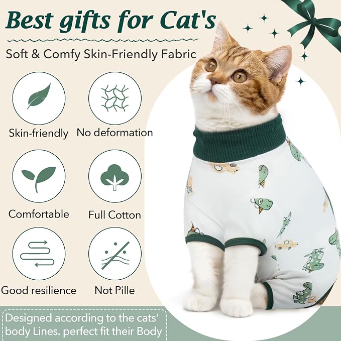 DENTRUN Cat Surgery Recovery Suit Female Male Soft Onesie, Kitten Surgical - Image 3