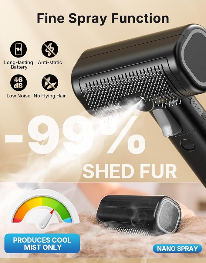 5-in-1 Cat Hair Brush, Dog Grooming Steam Comb - Image 3