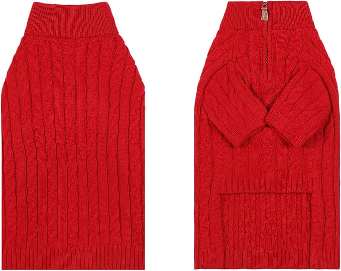 Small/Medium Dog Sweater, Warm Dog Winter Coat w/Sleeves, Comfortable High Neck - Image 7