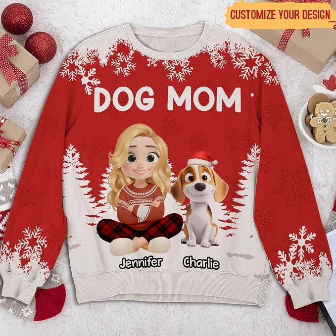 Wrappiness A Girl And Her Dog Christmas Sweatshirt - Image 2