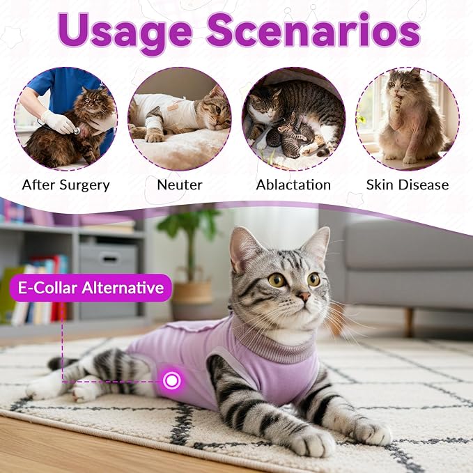 Cat Recovery Suit, Breathable Cat Onesie - Image 6